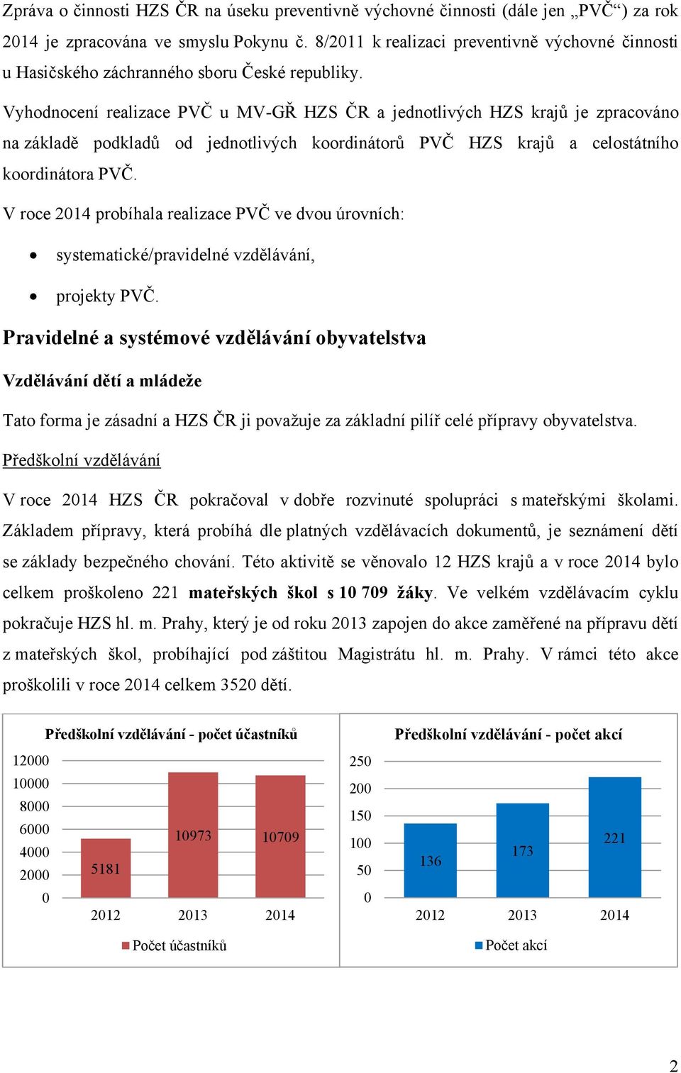 Vyhodnocení realizace PVČ u MV-GŘ HZS ČR a jednotlivých HZS krajů je zpracováno na základě podkladů od jednotlivých koordinátorů PVČ HZS krajů a celostátního koordinátora PVČ.