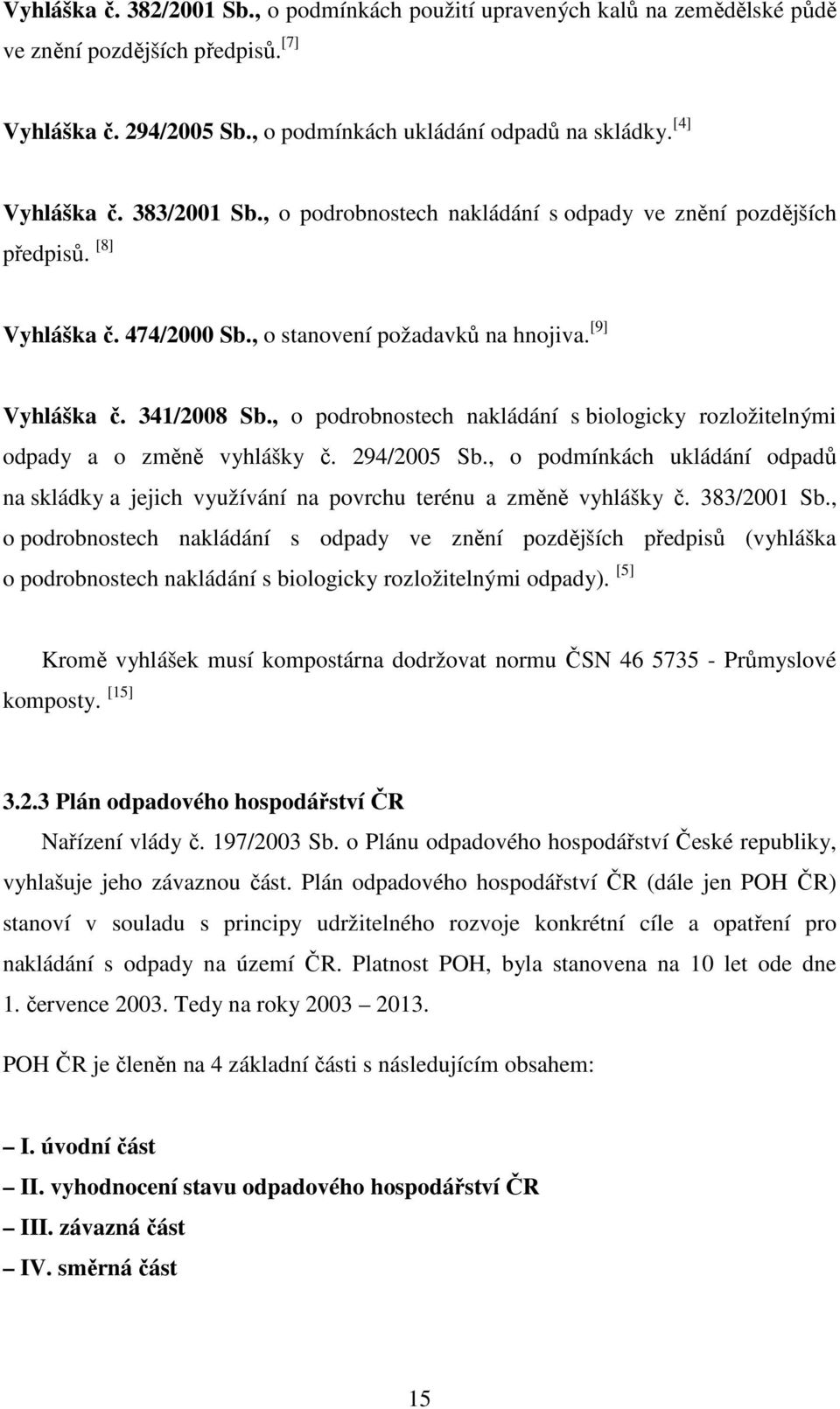 , o podrobnostech nakládání s biologicky rozložitelnými odpady a o změně vyhlášky č. 294/2005 Sb., o podmínkách ukládání odpadů na skládky a jejich využívání na povrchu terénu a změně vyhlášky č.