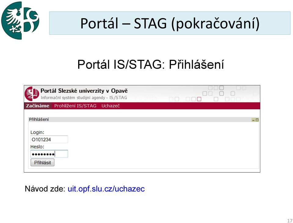 IS/STAG: Přihlášení