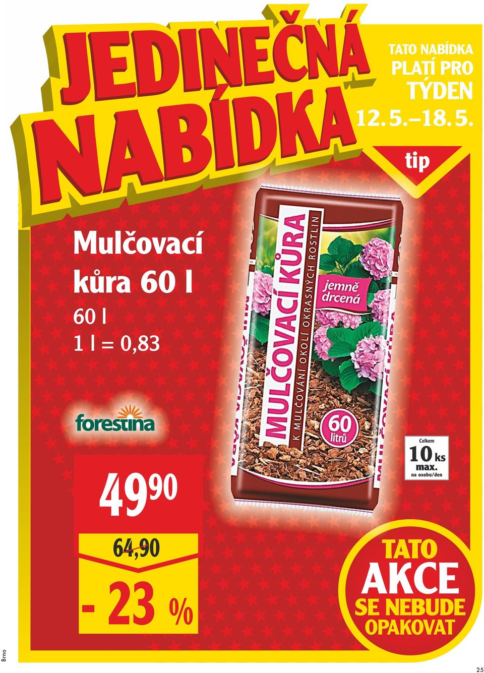 tip Mulčovací kůra 60 l 60 l 1 l =