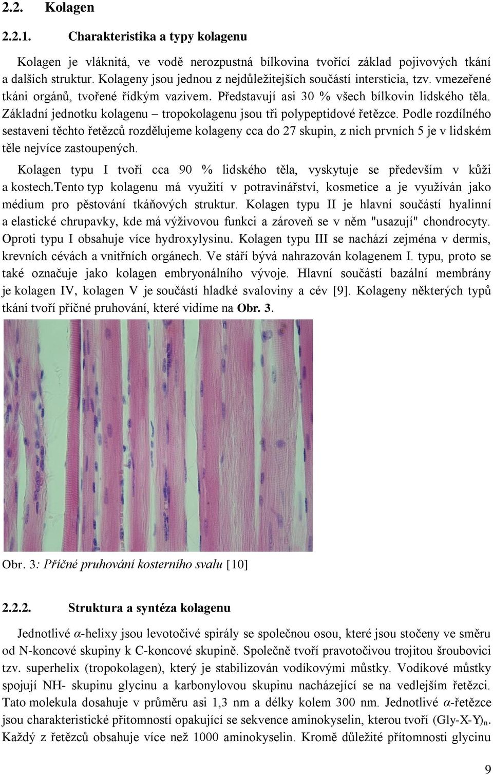 Základní jednotku kolagenu tropokolagenu jsou tři polypeptidové řetězce.