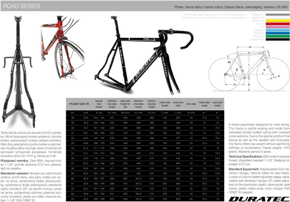 eu Nature ALU Arctic white Light yellow Fire red Pink Light blue Dark blue Pea Green Classic black FRAME SIZE VR typical rider top tube to top chainstay bottom bracket maximum high fork rake Tento