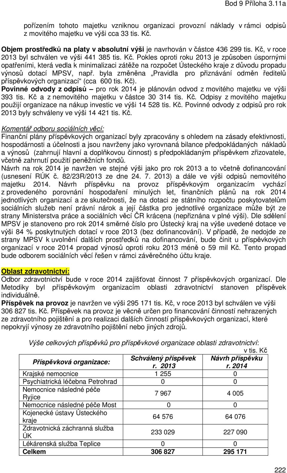 Pokles oproti roku 2013 je způsoben úspornými opatřeními, která vedla k minimalizaci zátěže na rozpočet Ústeckého kraje z důvodu propadu výnosů dotací MPSV, např.