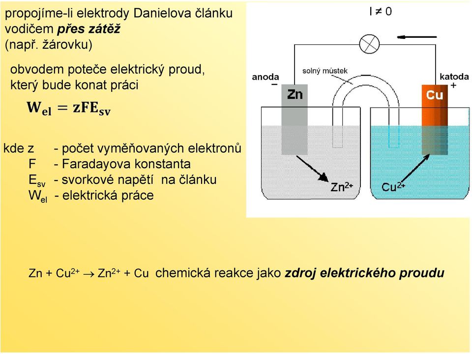 el - počet vyměňovaných elektronů - Faradayova konstanta - svorkové napětí na