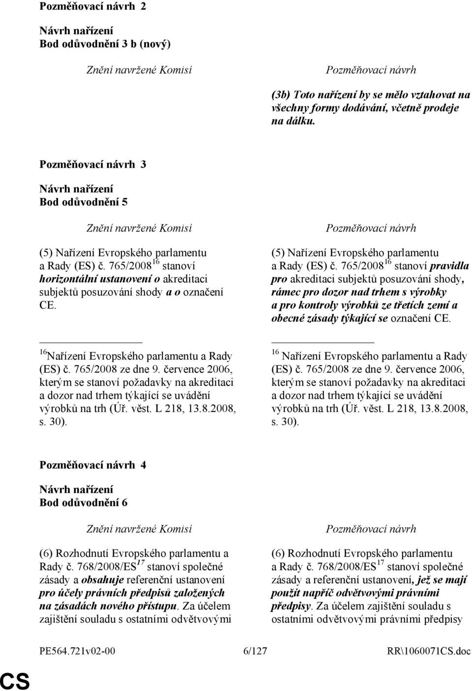 července 2006, kterým se stanoví požadavky na akreditaci a dozor nad trhem týkající se uvádění výrobků na trh (Úř. věst. L 218, 13.8.2008, s. 30). (5) Nařízení Evropského parlamentu a Rady (ES) č.