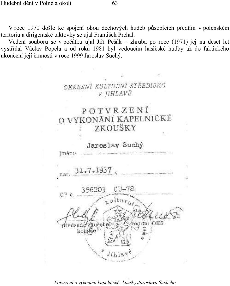 Vedení souboru se v počátku ujal Jiří Pešák zhruba po roce (1971) jej na deset let vystřídal Václav Popela a od