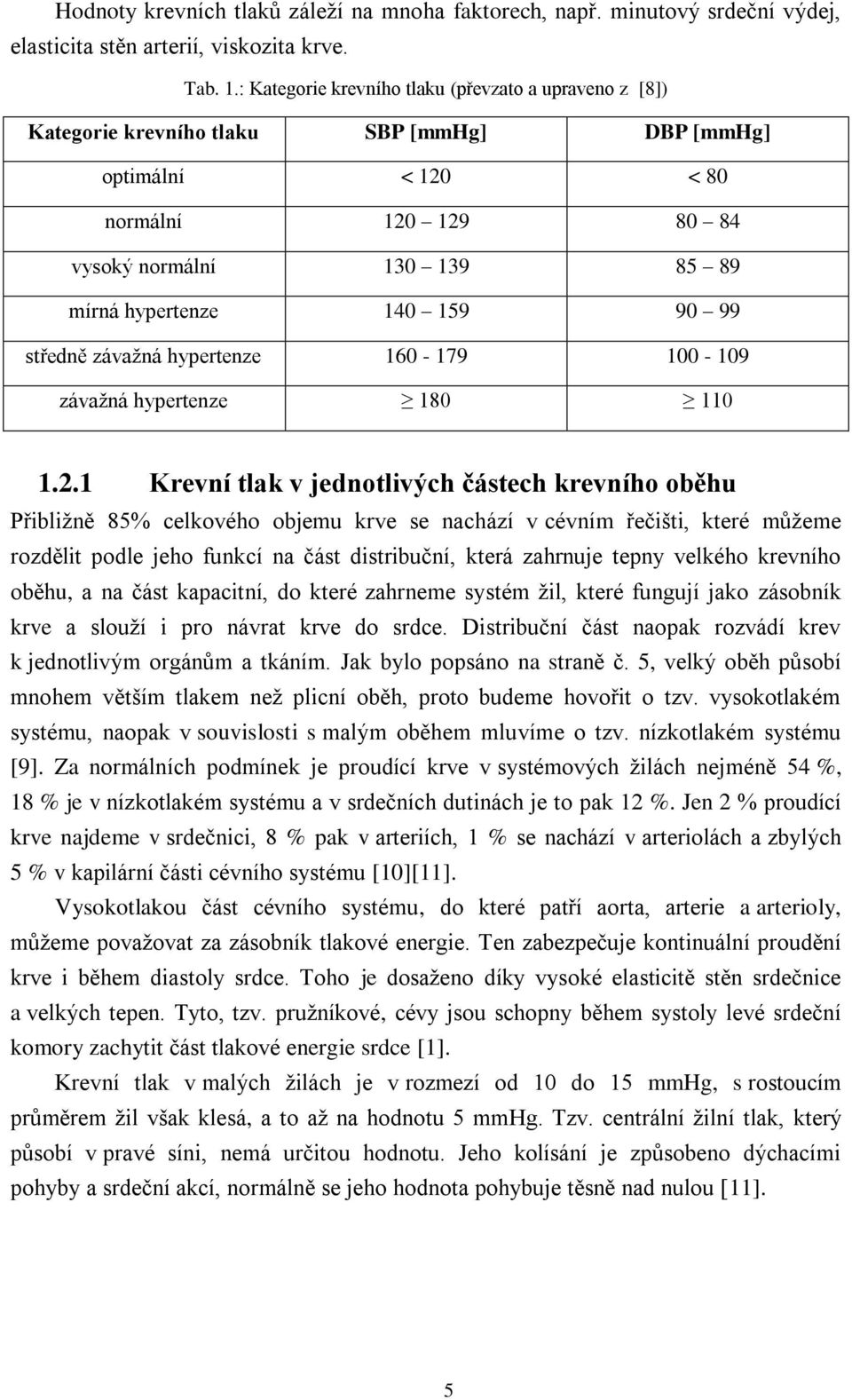 159 90 99 středně závaţná hypertenze 160-179 100-109 závaţná hypertenze 180 110 1.2.