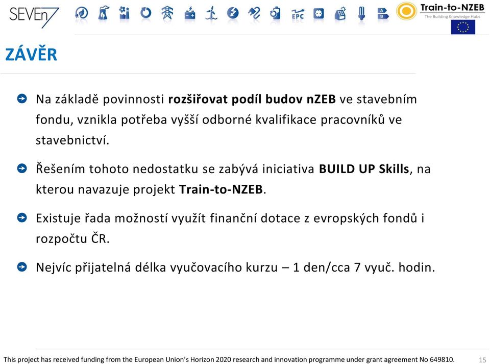 Řešením tohoto nedostatku se zabývá iniciativa BUILD UP Skills, na kterou navazuje projekt