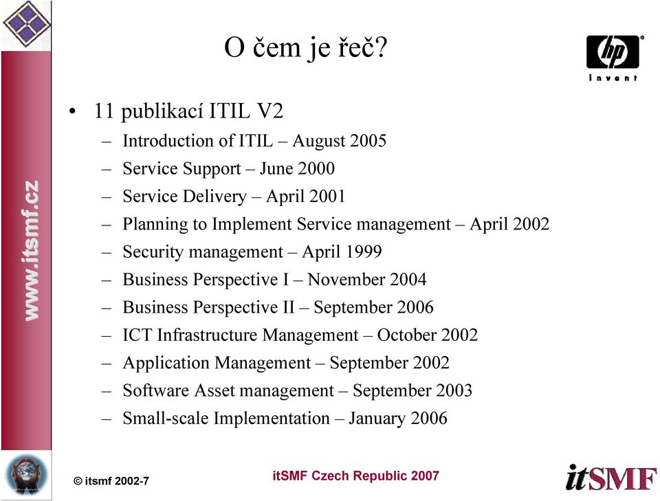 Planning to Implement Service management April 2002 Security management April 1999 Business Perspective I