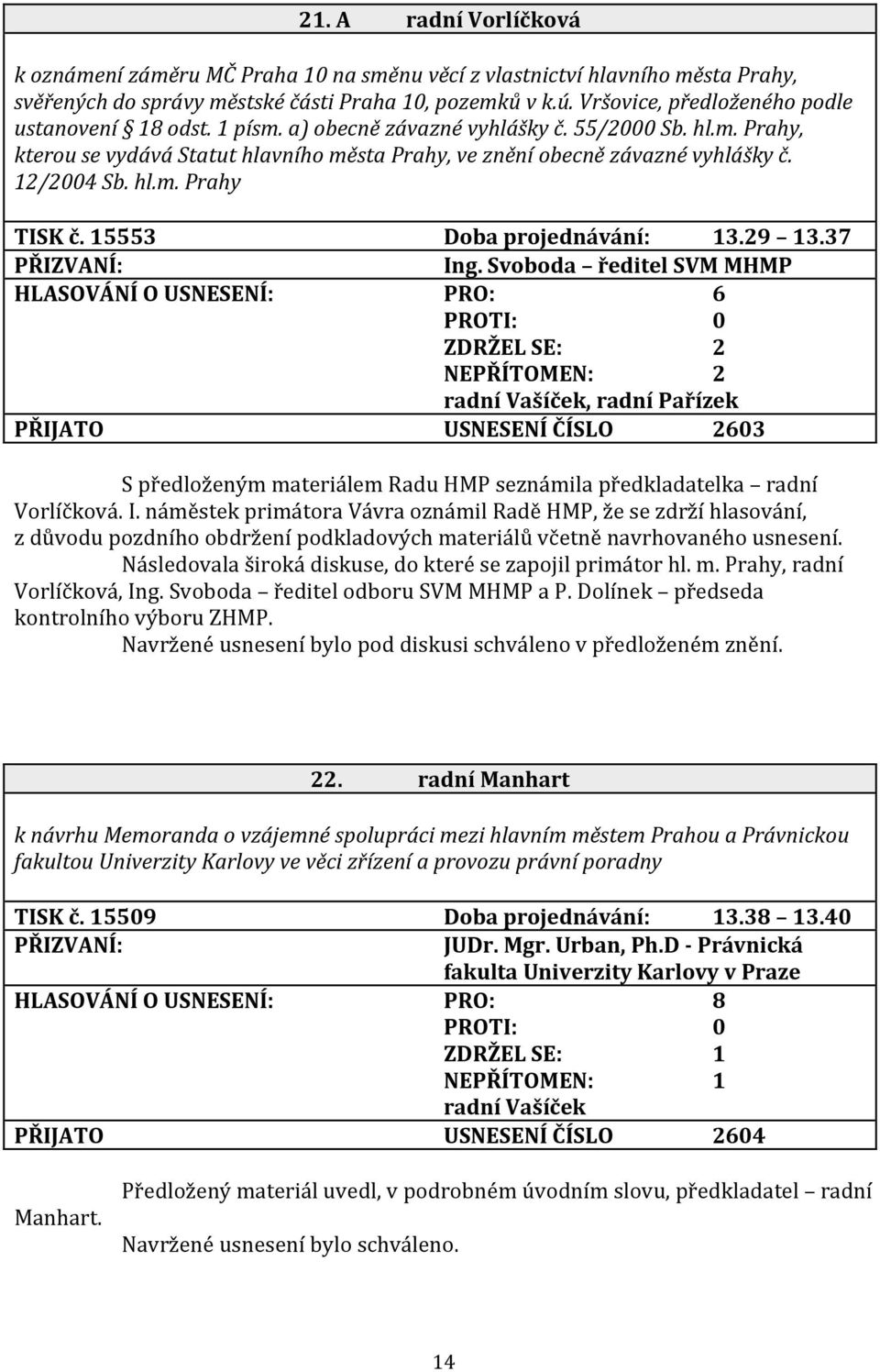 12/2004 Sb. hl.m. Prahy TISK č. 15553 Doba projednávání: 13.29 13.37 Ing.