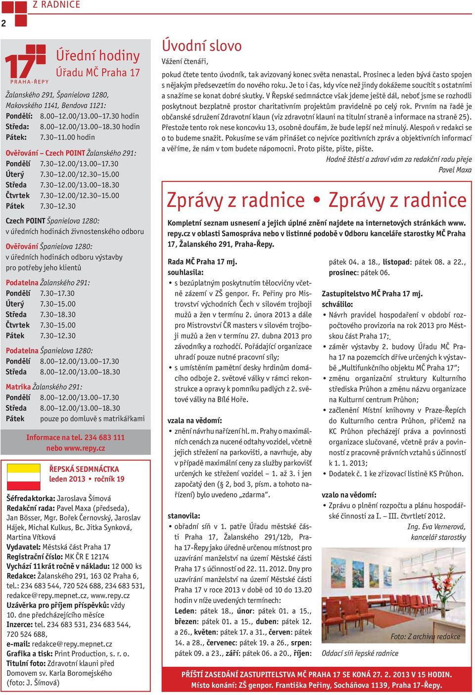 00/13.00 17.30 Úterý 7.30 12.