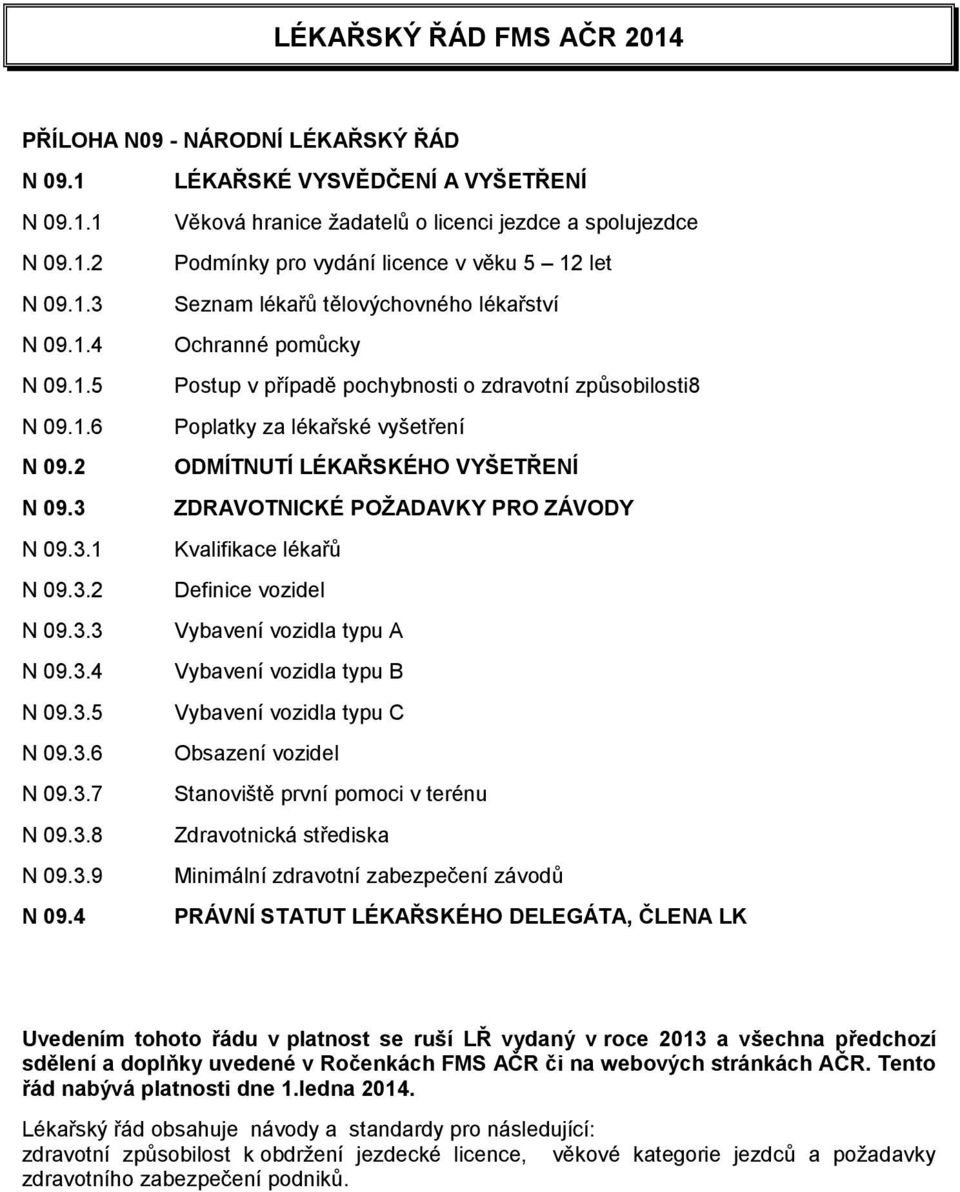 4 LÉKAŘSKÉ VYSVĚDČENÍ A VYŠETŘENÍ Věková hranice žadatelů o licenci jezdce a spolujezdce Podmínky pro vydání licence v věku 5 12 let Seznam lékařů tělovýchovného lékařství Ochranné pomůcky Postup v