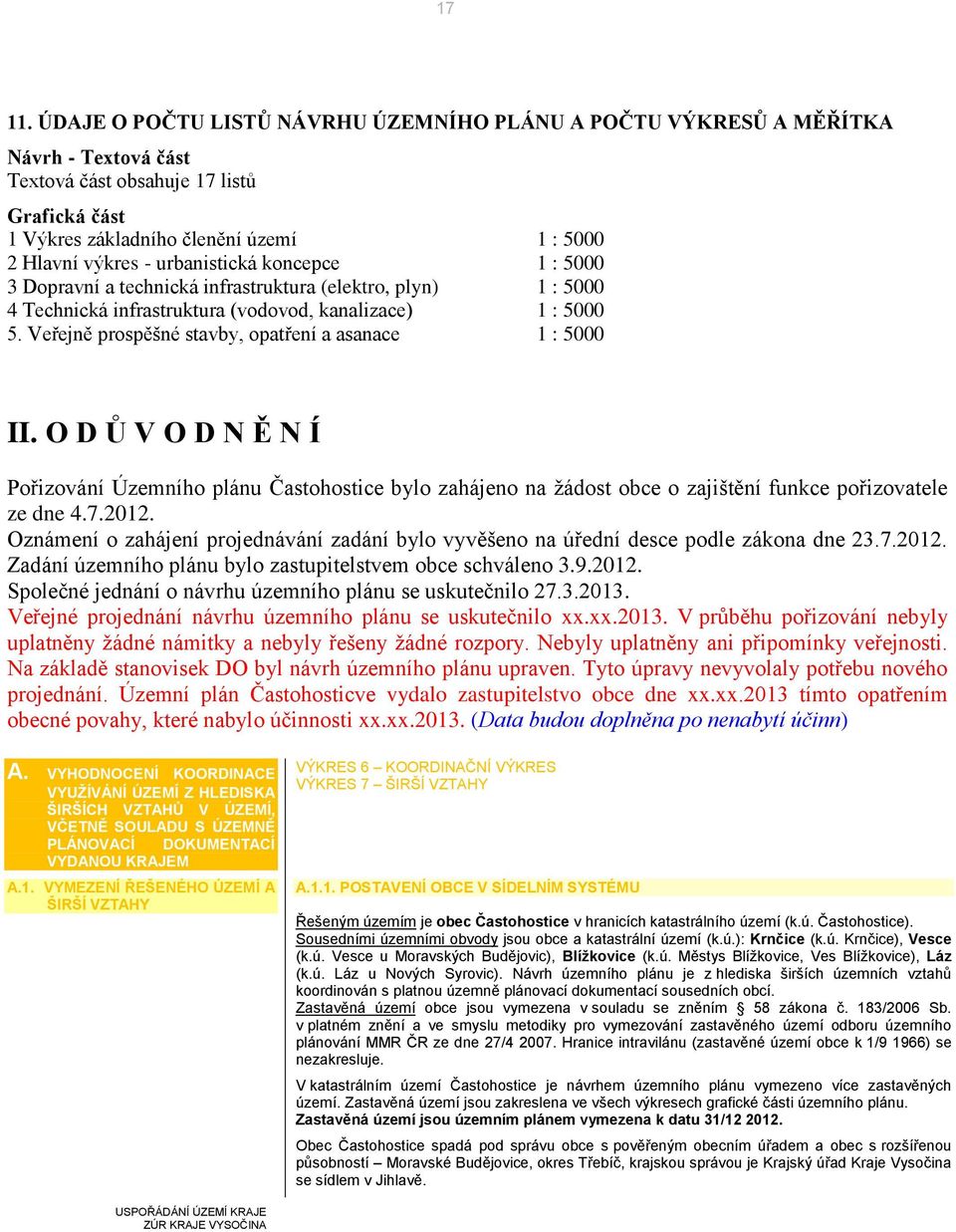 urbanistická koncepce 1 : 5000 3 Dopravní a technická infrastruktura (elektro, plyn) 1 : 5000 4 Technická infrastruktura (vodovod, kanalizace) 1 : 5000 5.