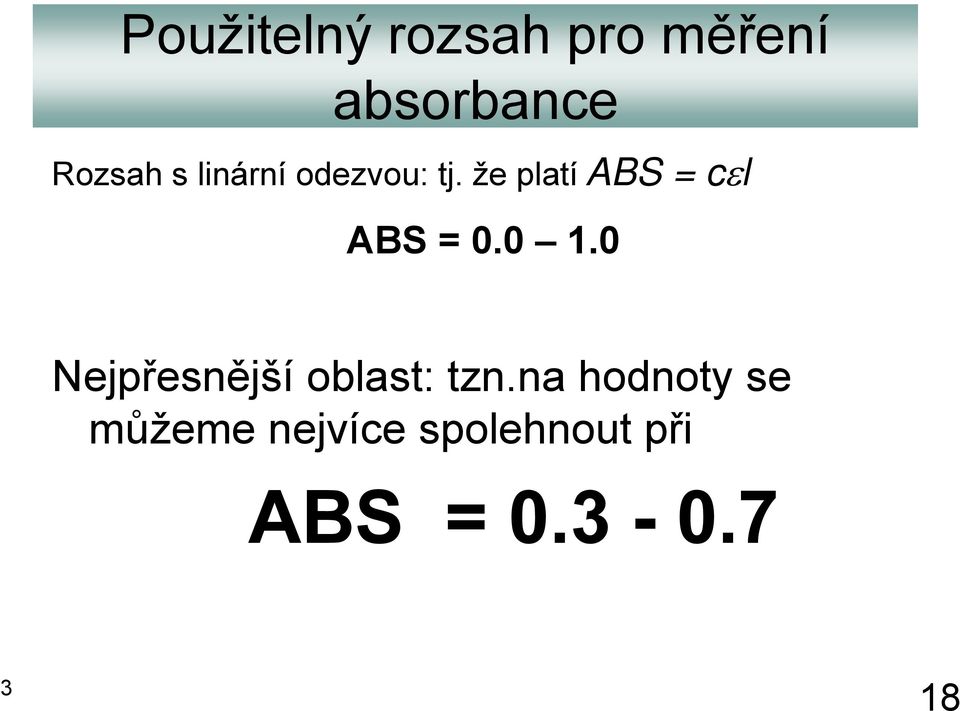 že platí ABS = cεl ABS = 0.0 1.