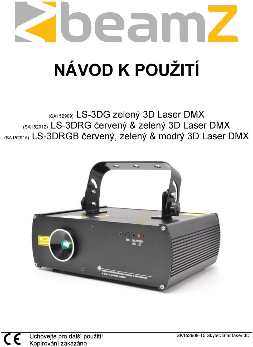 LS-3DRGB červený, zelený & modrý 3D Laser DMX Uchovejte pro