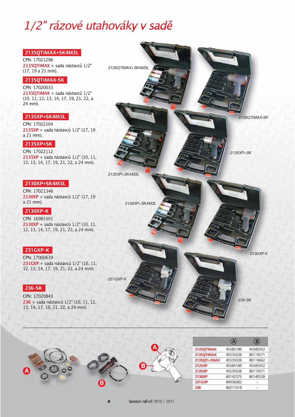 25QTiMX-SK 25XP+SK 25XP+SK4M3L 20XP+SK4M3L : 17024 20XP + sada nástavců (17, 19 a 21 ). 20XP-K : 1985301 20XP + sada nástavců (, 11, 12,, 14, 17, 19, 21, 22, a 24 ).