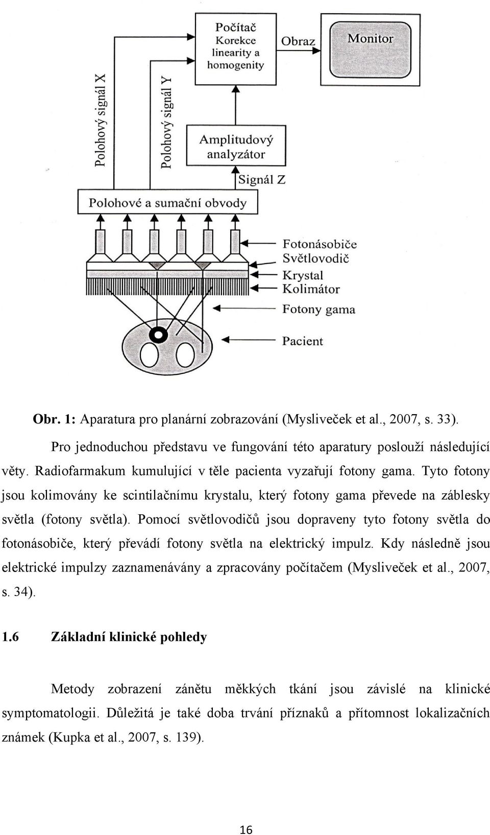 Pomocí světlovodičů jsou dopraveny tyto fotony světla do fotonásobiče, který převádí fotony světla na elektrický impulz.