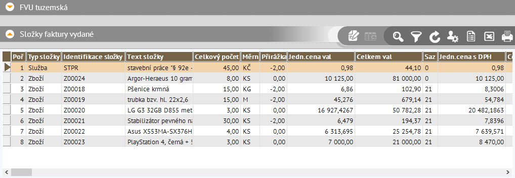 V levé části je dostupná ikona pro zavření a otevření forem. Má význam hlavně v případě, že je stránka složena z více forem (částí).