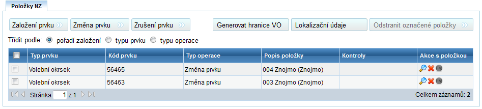 Pro vyhledání jednoho konkrétního VO zadejte do filtru číslo VO a po kliknutí na tlačítko Hledat systém zobrazí ve Výsledcích hledání právě jeden VO.