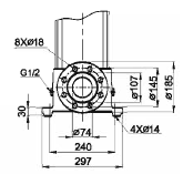 Rozměry a hmotnosti - SB32 PN16-25 / DN65 Typ čerpadla Motor P 2 DIN příruby [kw] H1 H2 Rozměr [mm] SB Čistá hmotnost [kg] D1 D2 D3 DIN příruby SB 32-1-1 1.5 504 779 175 140 280 69.5 SB 32-1 2.