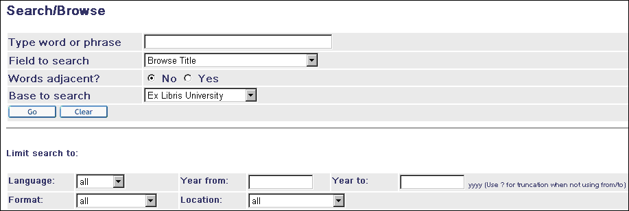 Příklad hledání pomocí jazyka CCL: Z kteréhokoliv okna pro Vyhledávání uživatel klepne na volbu CCL. Zobrazí se formulář pro CCL: Uživatel zadá WRD=(srdce OR srdeční) AND chirurgie.