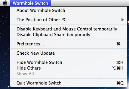 Zapojte Wormhole Switch do počítače a ipadu. 3. Pro ovládání ipadu počítačovou klávesnicí stiskněte na počítači klávesovou zkratku Alt+S. 4.