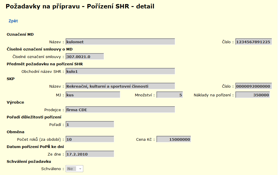 Předmět požadavku na pořízení SHR Obchodní název Předmět požadavku na pořízení SHR Číslo dle SKP Předmět požadavku na pořízení SHR Název dle SKP Předmět požadavku na pořízení SHR MJ Předmět požadavku