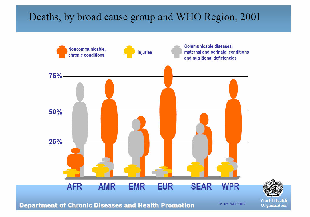 Příčiny úmrtí v regionech Příčiny úmrtí v regionech WHO Regiony WHO: EUR= evropský, EMR=