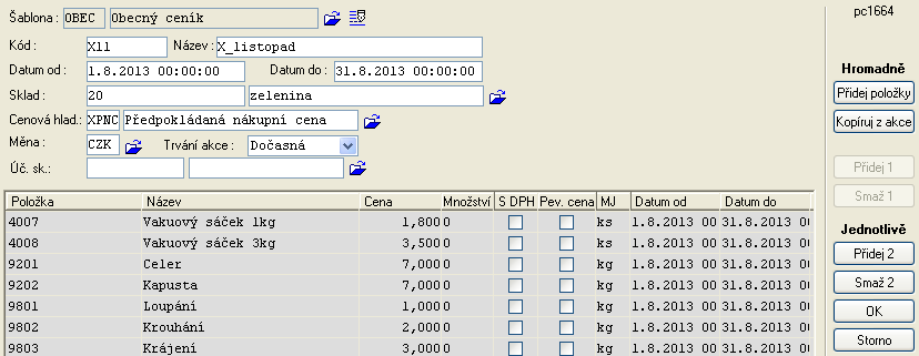 26 Modul zásoby - Tvorba cen a cenových akcí v *8747