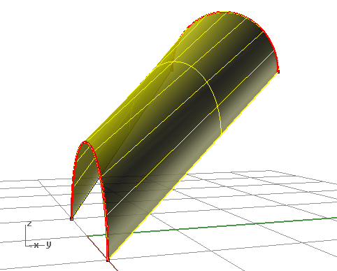 6.2. Zborcené plochy 51 Obrázek 6.22: Obrázek 6.23: 6.2.5 Další přímkové plochy Cylindroidy jsou plochy určené dvěma řídicími křivkami a nevlastní řídicí přímkou. Na obrázku 6.