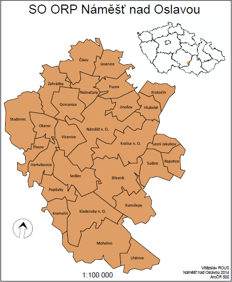 Mapa 1: Administrativní členění správního obvodu 2.1.2. Stručná charakteristika území správního obvodu Obyvatelstvo a obce Největší počet obcí patří do kategorie s počtem maximálně 199 obyvatel.