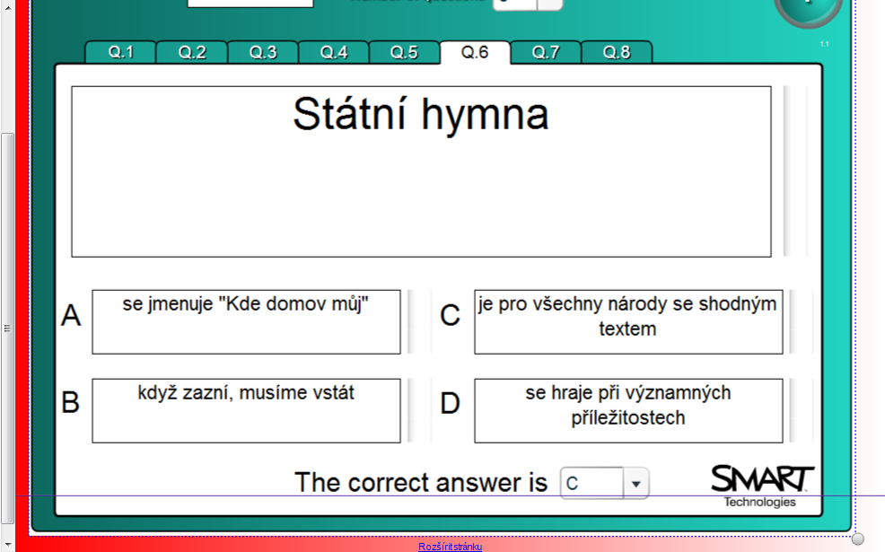 Doplň chybějící slova a postupně je vpisuj do křížovky. Česká státní hymna Kde domov můj, kde můj. Voda hučí po, bory šumí po, v sadě se jara květ, zemský ráj na pohled!