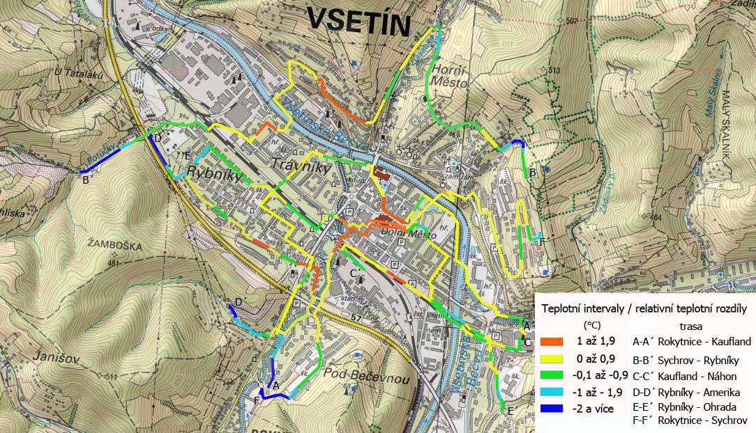 Obr. 55 Prostorové rozložení teploty vzduchu na jednotlivých