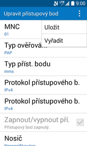 15 z 33 Nastavení MMS Vyberete možnost Další sítě. Dále zvolíte Mobilní sítě. Poté vyberete Názvy přístupových bodů. Stisknete symbol +. 6.