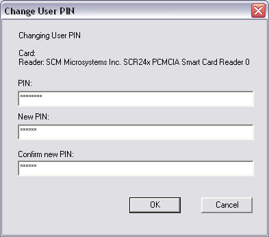 3. Predchádzajúcou akciou vyvoláte konfiguračné okno zmeny PIN kódu.