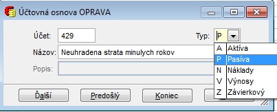 Možné najčastejšie chyby v PUW: Účet 429 ak ste mali v predchádzajúcom roku stratu, do súvahy má účet 429 vstupovať so zápornou hodnotou.