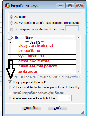 Z možností v ponuke účtovná jednotka si vyberiete jednu možnosť: - malá - veľká POZOR!