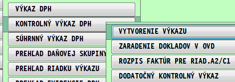 Kontrolný výkaz DPH. Program obsahuje štandardne túto funkciu. Podrobný postup na spracovanie KV DPH je popísaný v samostatných návodoch.