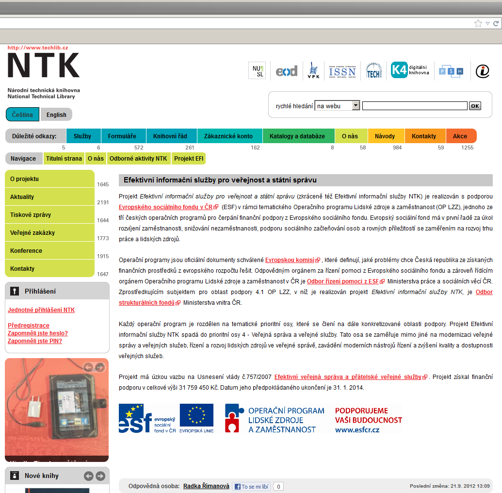 Další informace o EFI Web NTK viz Institucionální repozitář NTK (IDR) klíčové slovo EFI