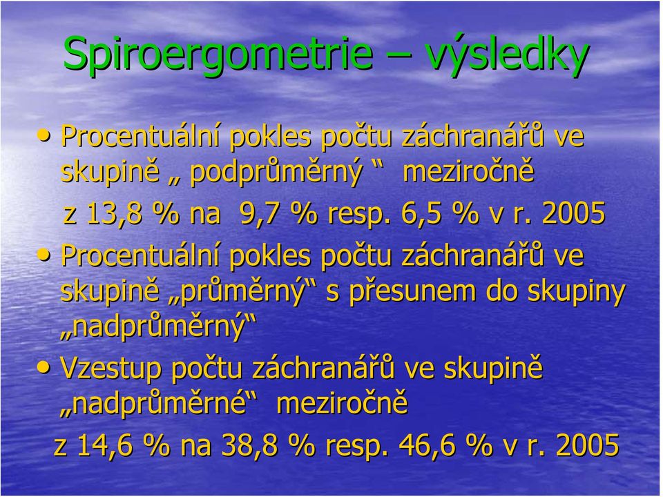 2005 Procentuáln lní pokles počtu záchranz chranářů ve skupině průměrný s přesunem p do