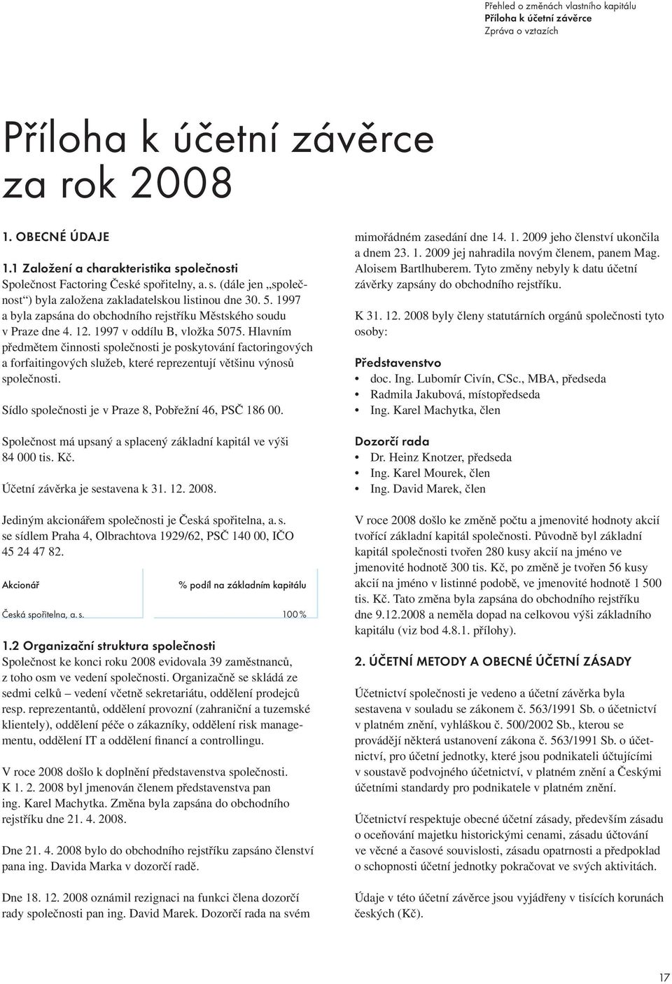 1997 a byla zapsána do obchodního rejstříku Městského soudu v Praze dne 4. 12. 1997 v oddílu B, vložka 5075.