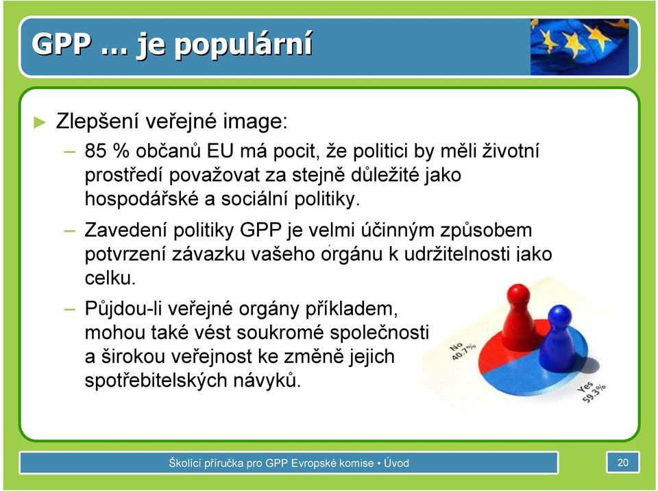 Zavedení politiky GPP je velmi účinným způsobem potvrzení závazku vašeho orgánu k udržitelnosti jako celku.