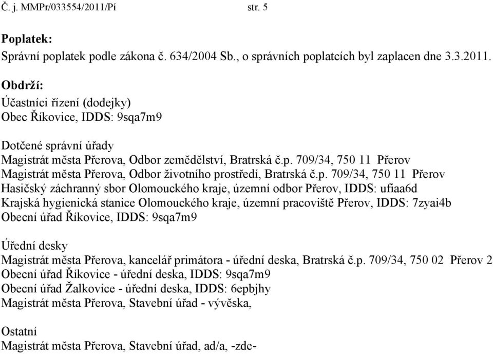 hygienická stanice Olomouckého kraje, územní pr