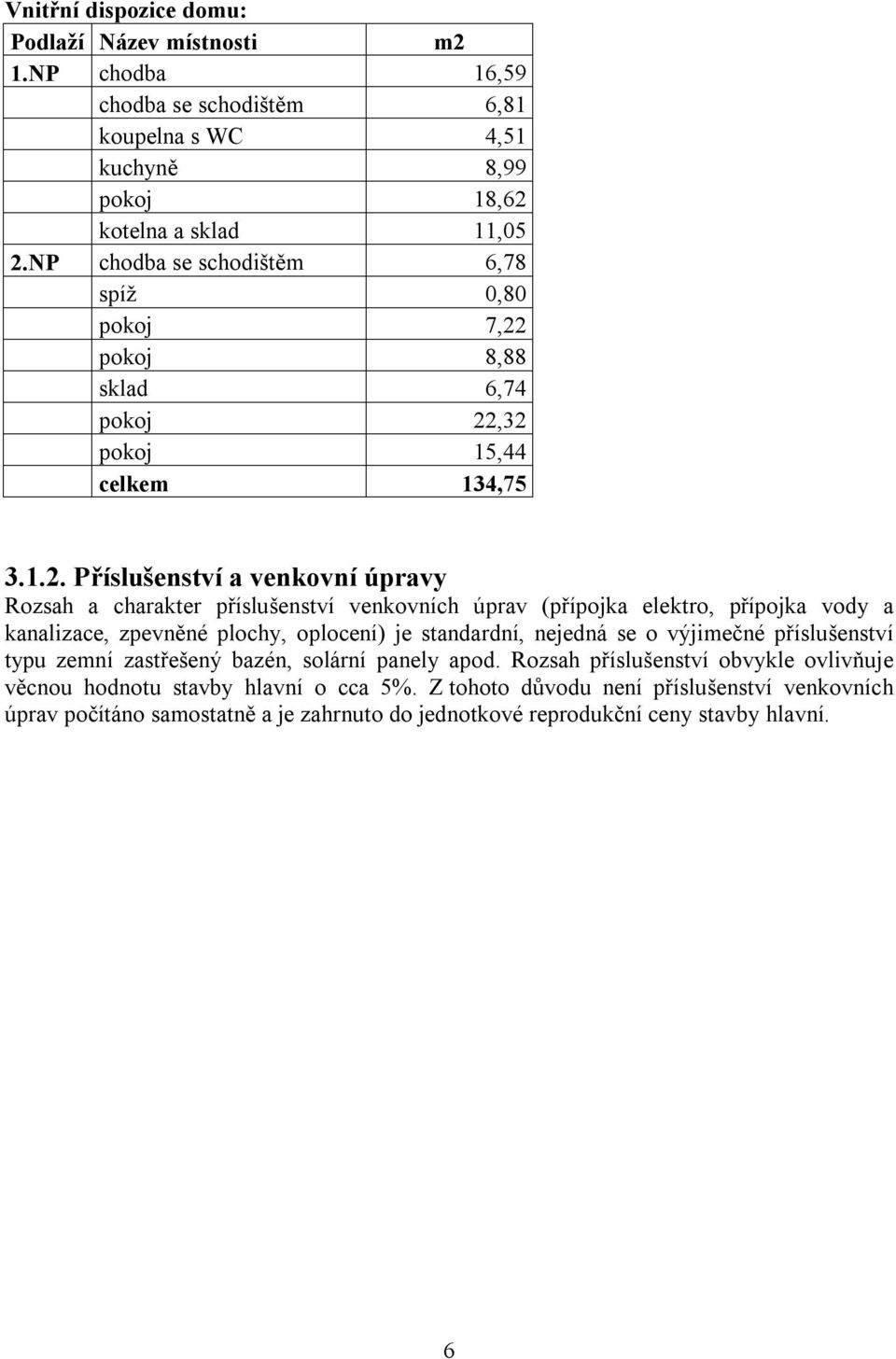 pokoj 8,88 sklad 6,74 pokoj 22