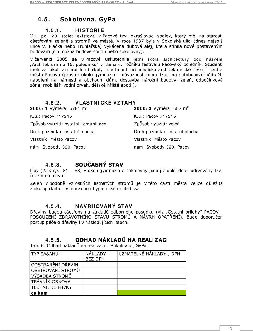 V červenci 2005 se v Pacově uskutečnila letní škola architektury pod názvem Architektura na 15. poledníku v rámci 6. ročníku festivalu Pacovský poledník.