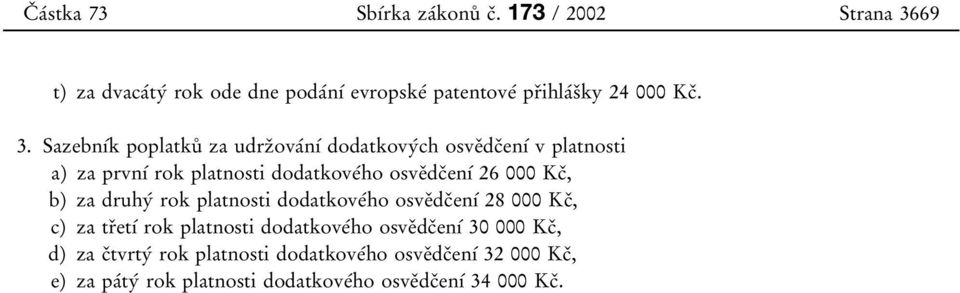69 t) za dvacaбtyб rok ode dne podaбnуб evropskeб patentoveб prоihlaбsоky 24 000 Kcо. 3.