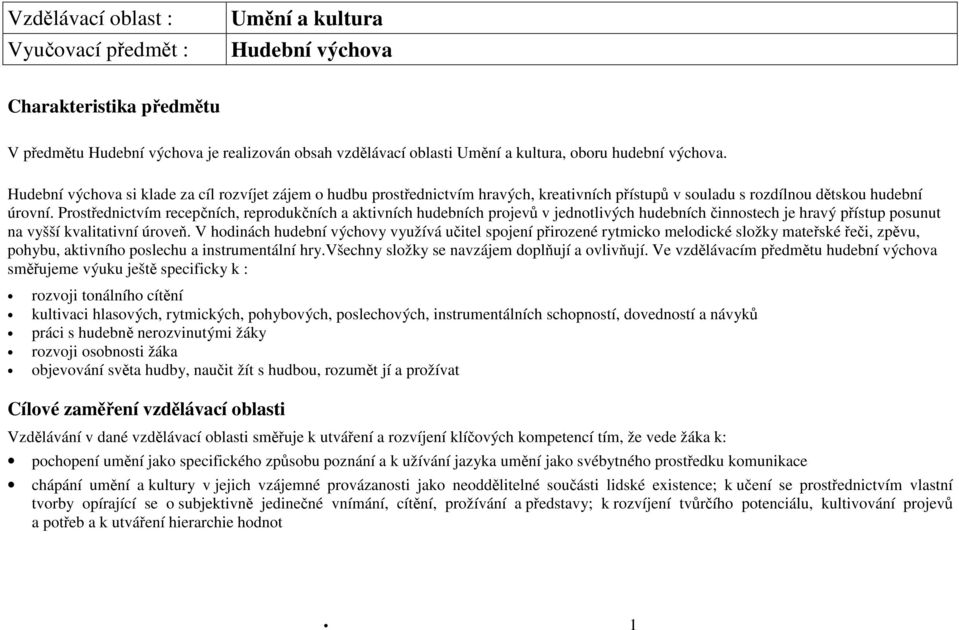 Prostřednictvím recepčních, reprodukčních a aktivních hudebních projevů v jednotlivých hudebních činnostech je hravý přístup posunut na vyšší kvalitativní úroveň.