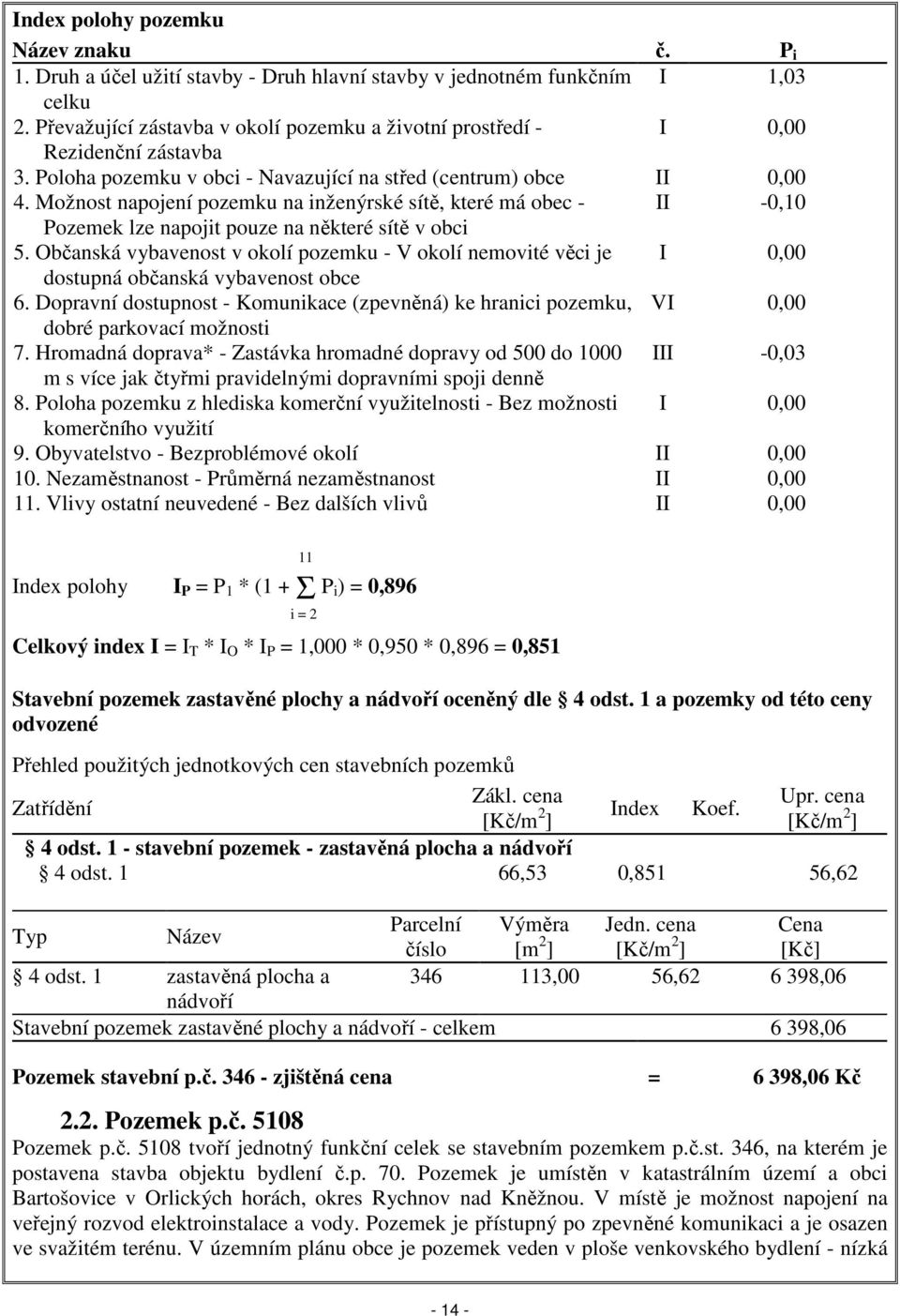 Občanská vybavenost v okolí pozemku - V okolí nemovité věci je I 0,00 dostupná občanská vybavenost obce 6.