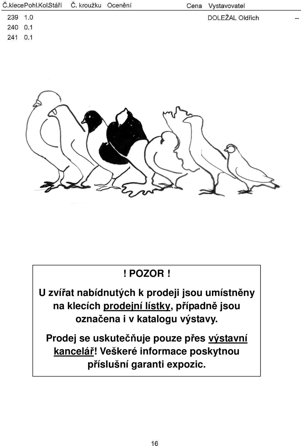 prodejní lístky, případně jsou označena i v katalogu