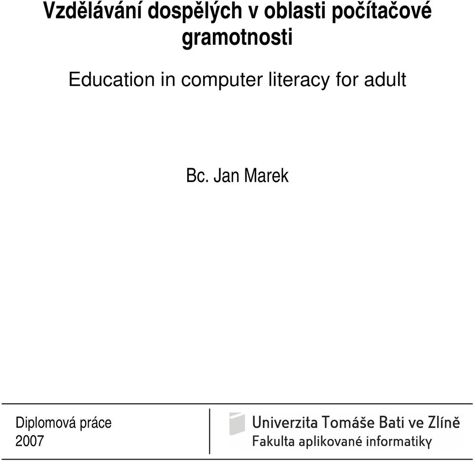 in computer literacy for adult